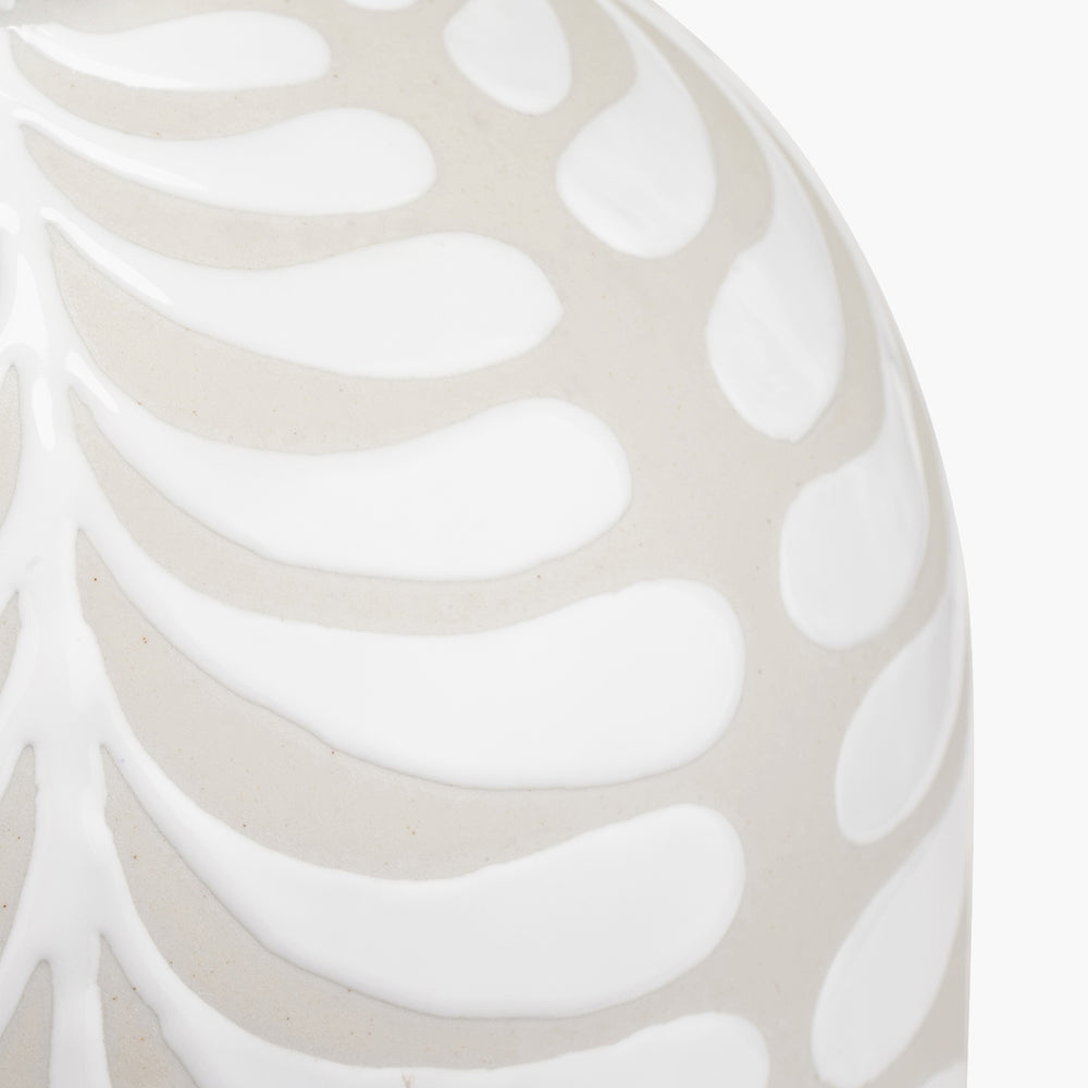 Tania Grey & White Pattern Ceramic Table Lamp - Base Only